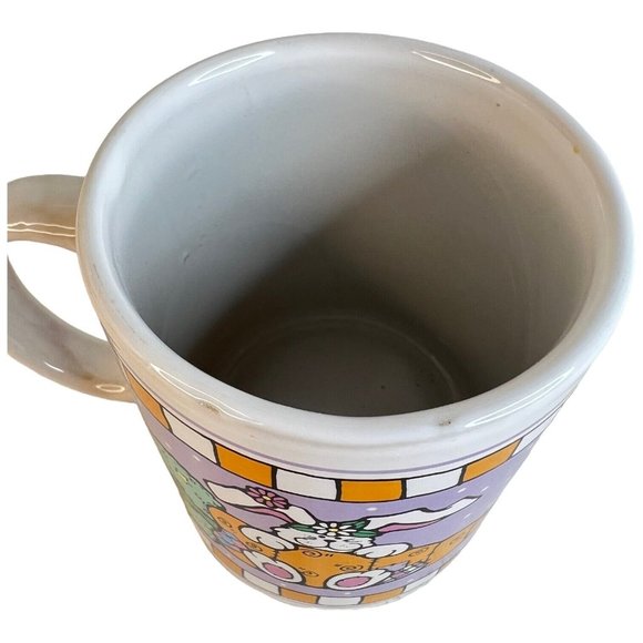 Vintage Novelty Easter Mug Bunny Rabbit In Carrot Mobile Ceramic Polka Dots - Picture 7 of 9